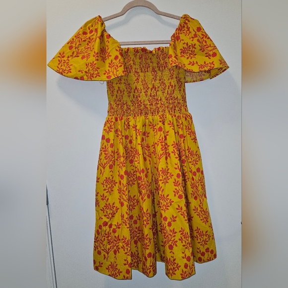 Weekend Max Mara Yellow Floral Print Summer Baby Doll Dress Size S - Picture 5 of 7